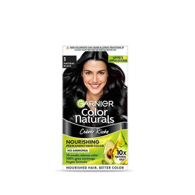 Garnier Color Naturals Natural Black 1 Creme Riche Nourishing Permanent Hair Color