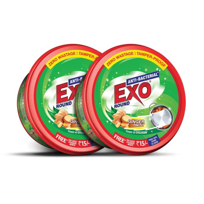 Exo Anti-Bacterial Touch & Shine Ginger Twist Round Dishwash Bar 2x700 g