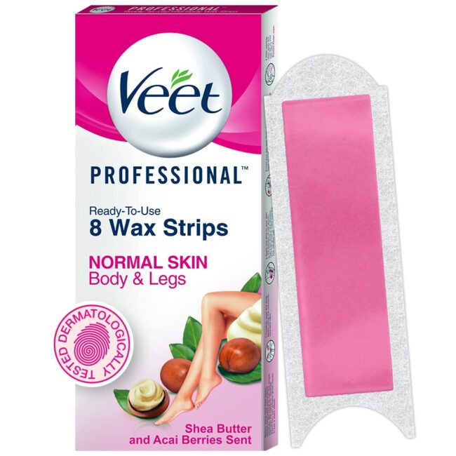 Veet Professional Ready-To-Use Wax Strips Normal Skin Pack of 8