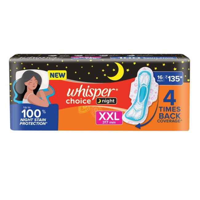 Whisper Choice Night XXL Sanitary Pads Pack of 16