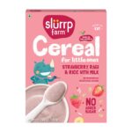 Slurrp Farm Strawberry, Ragi & Rice With Milk Cereal for Little Ones 200 g