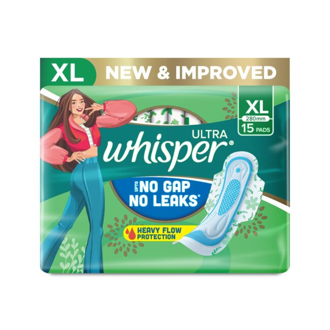 Whisper Ultra XL Heavy Flow Protection 15 Pads