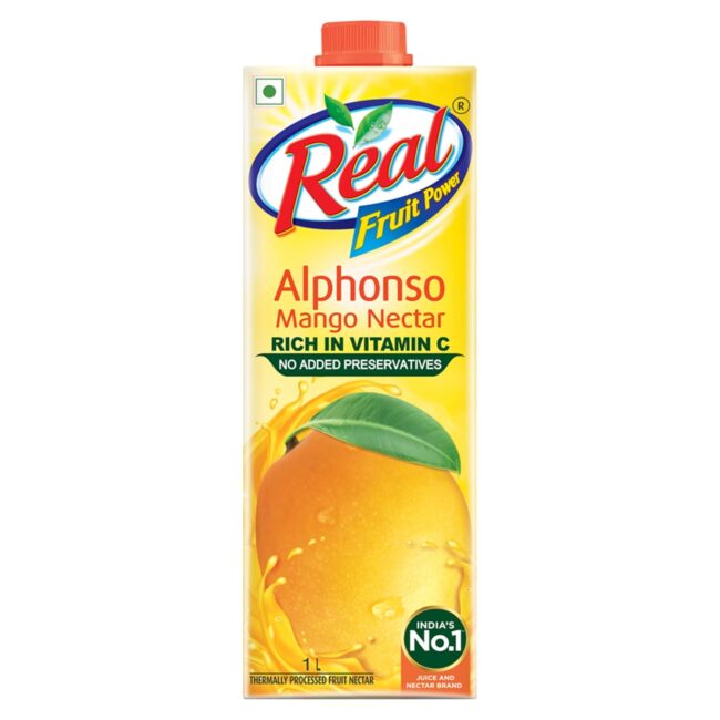 Real Fruit Power Alphonso Mango Nectar Ready To Serve Fruit Beverage 1 L