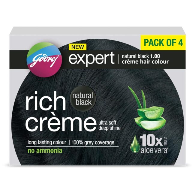Godrej Expert Natural Black 1.00 Creme Hair Colour 80 ml