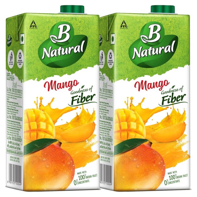 B Natural Mango Ready To Serve Fruit Beverage 2x1 L
