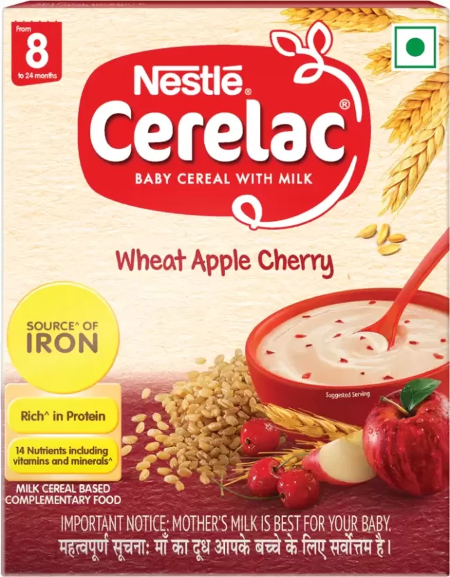 Nestle Cerelac Wheat Apple Cherry Baby Cereal with Milk 300 g