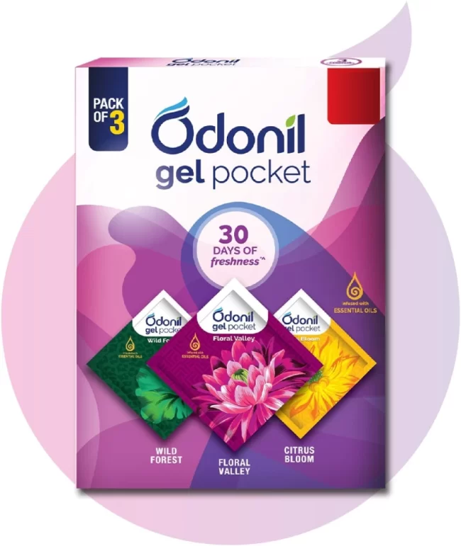 Odonil Gel Pocket Air Freshener 3x10 g