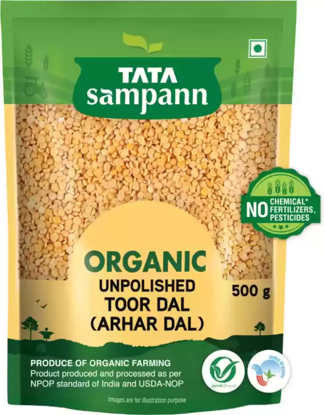 Tata Sampann Organic Unpolished Toor Dal 500 g