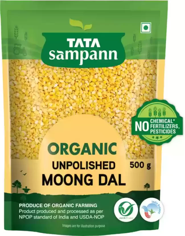 Tata Sampann Organic Unpolished Moong Dal 500 g